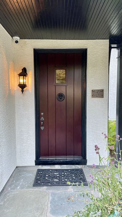 Historic door restoration on National Register property, Chestnut Hill PA